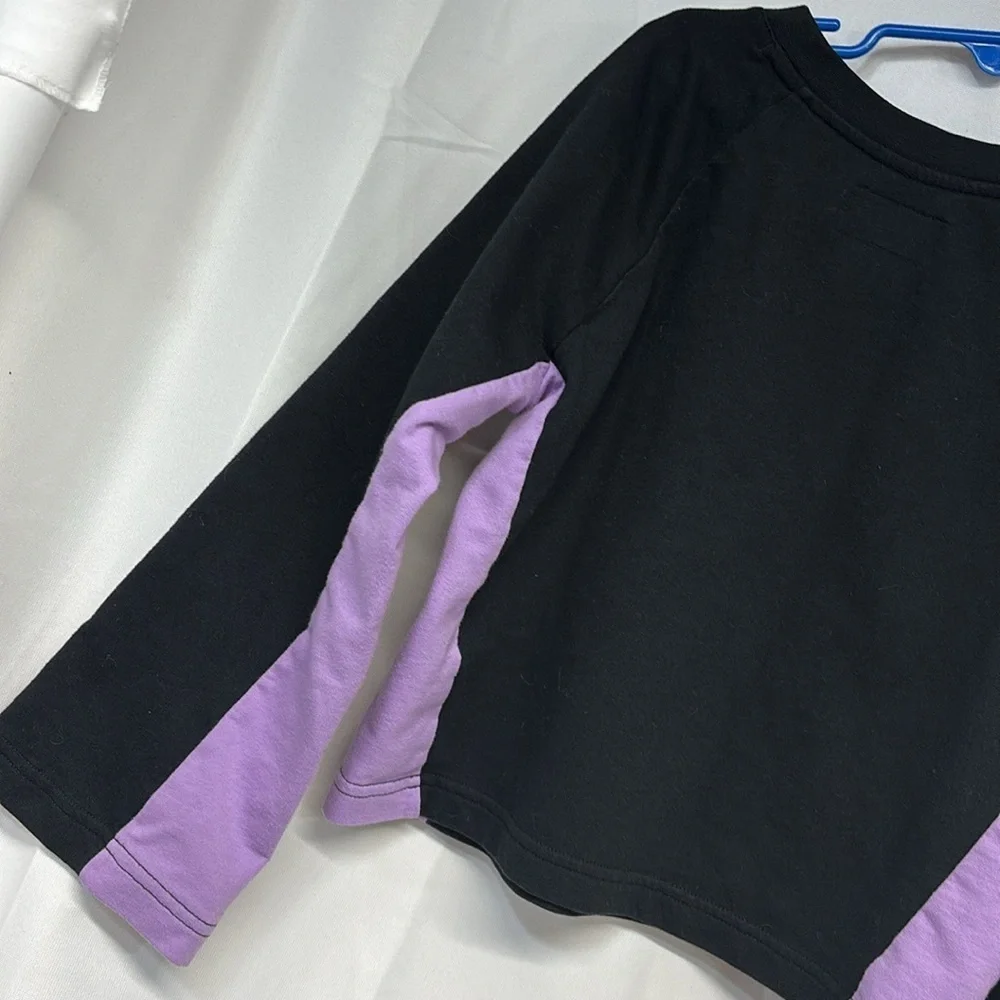 Converse Kids Black and Lavender long sleeve Sweatshirt medium(10-12 yr)
